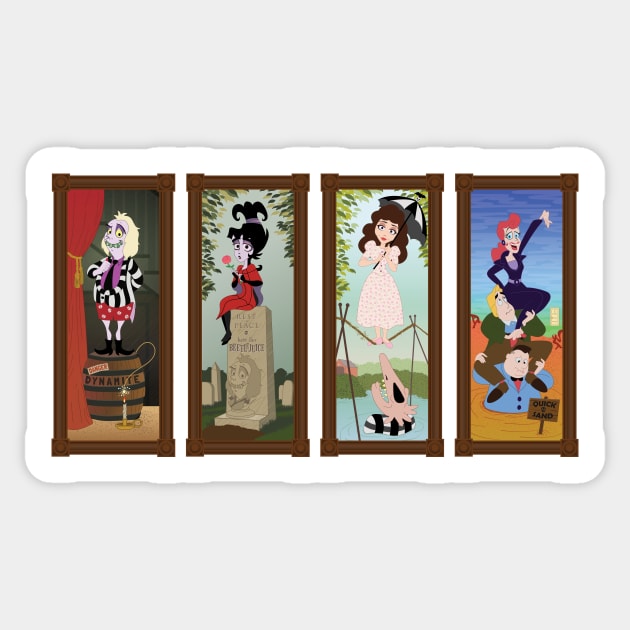Haunted Portrait - Quartet Sticker by Heyday Threads